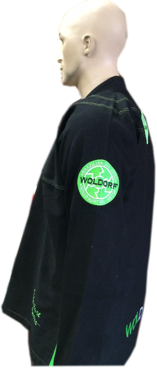 Brazilian Jiu Jitsu Kimono Pearl Weave Gi Competition Uniform Black with Rip Stop Pants Size 4 A2 Kickboxing Gi, Fighting Gi, Brazilian Jiu Jitsu Uniforms