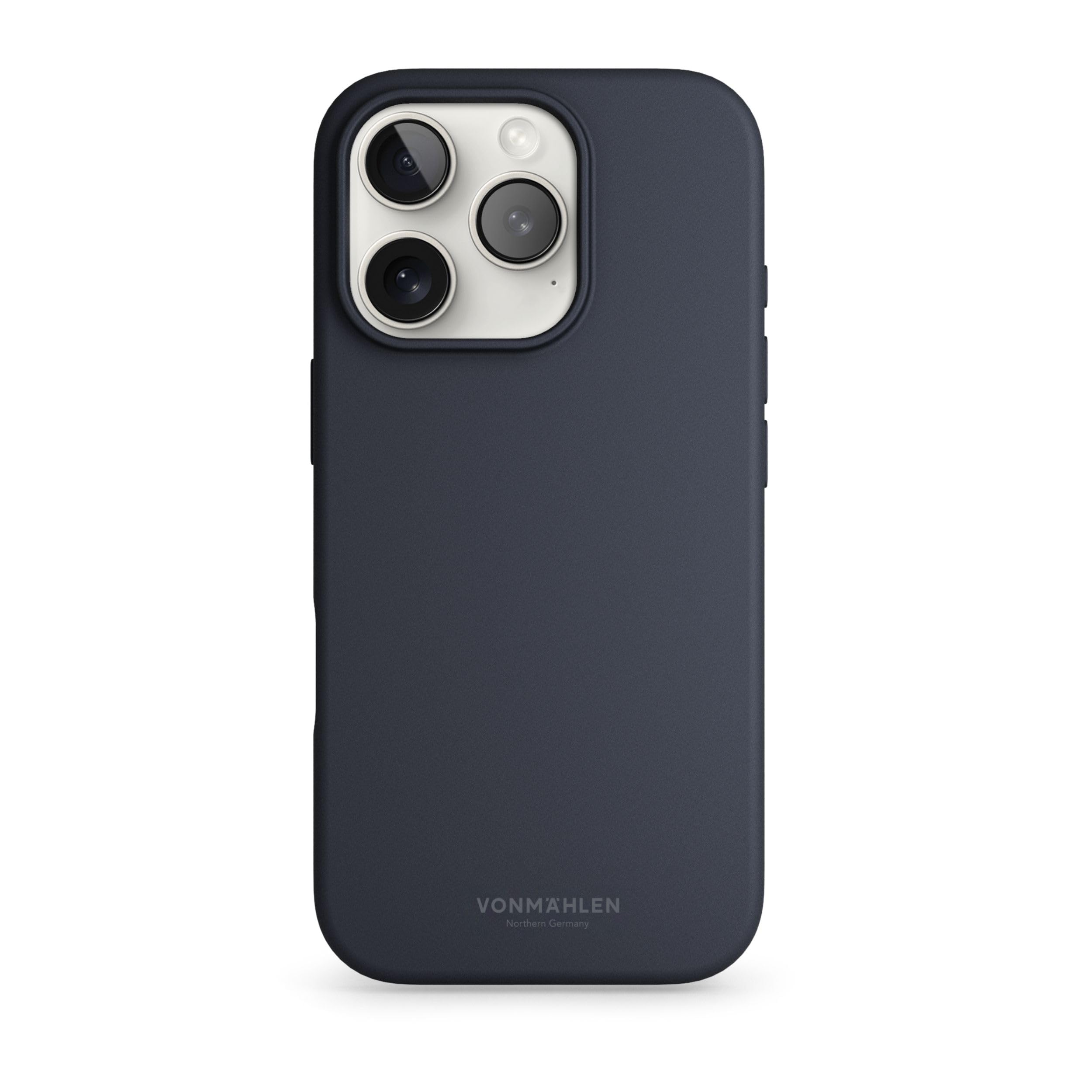 VONMÄHLEN Soft Silicone Case - Silikonhülle aus recycelten Materialien, kompatibel mit iPhone und MagSafe, Handyhülle mit Kamera-Displayschutz - iPhone 16 Pro - Navy