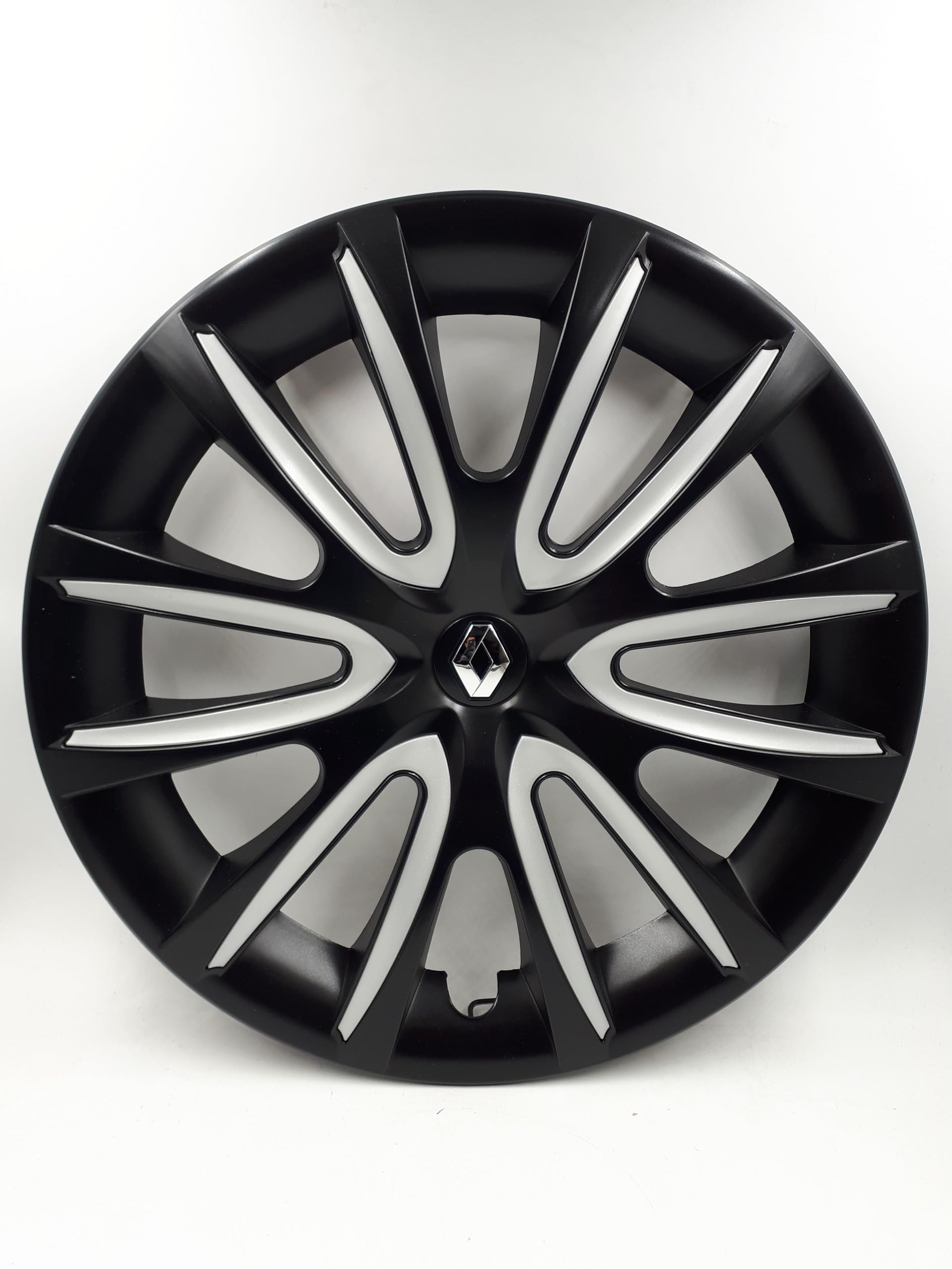Lot de 4 enjoliveurs d'origine pour Renault Dacia, 40,6 cm (16 pouces), bicolore, noir et gris.