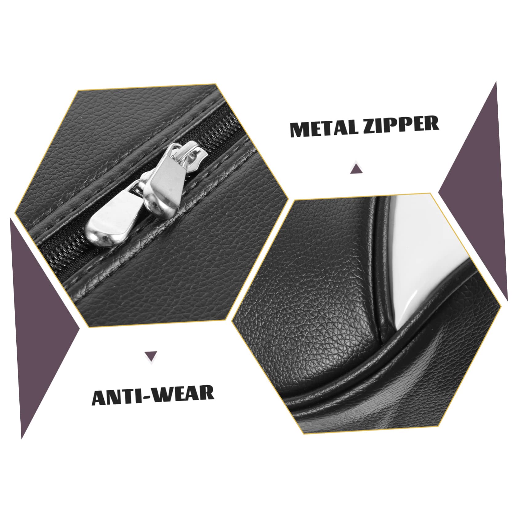 Bolsa para Zapatos de Golf Portátil, Negra, de Cuero