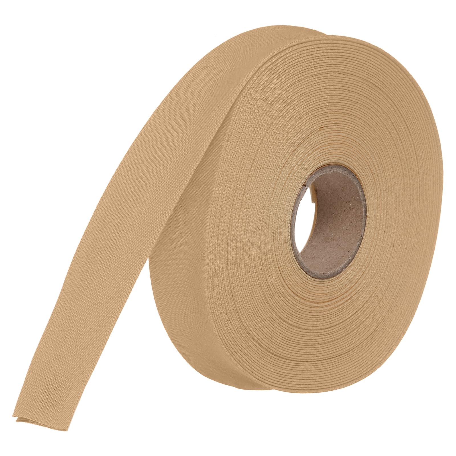 sourcing map 2.5cm Double Fold Bias Tape Polyester (Khaki 14.6m)