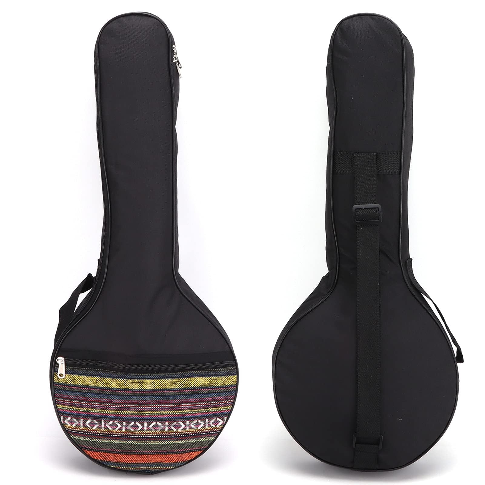 4 String Banjo Tasche, 63,5x26,5x7,5cm/25x10,4x3 Zoll Banjo Organizer Banjo Tasche 4-Saiten-Banjo-Tasche Gig Ethnischer Stil Banjotasche Baumwolle mit verstellbaren Riemen Instrumentenzubehör
