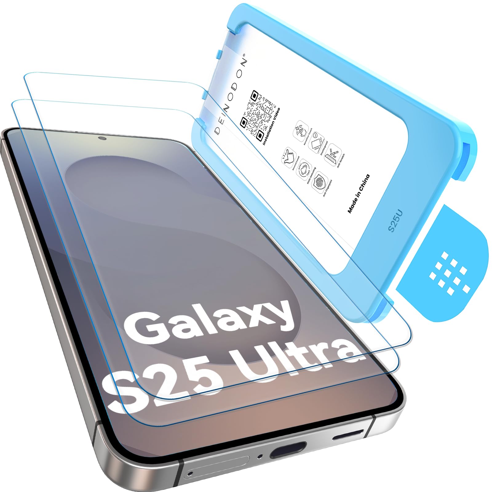 DEIN0DON Panzerglas für Samsung Galaxy S25 Ultra Auto-Montage Blasenfrei