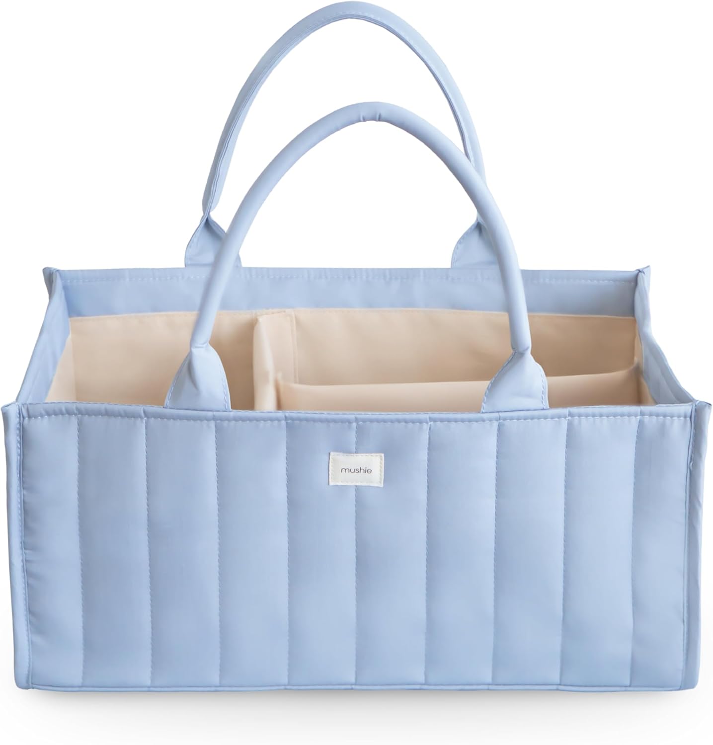 mushie Baby Diaper Caddy | Newborn Essentials Organizer for Diaper Changing Station (Tradewinds)