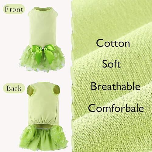Miniatura 10 de Vestido de algodón suave para perro, falda tutú con mariposa cúbica, vestido de princesa para perros pequeños y medianos, Navidad, vacaciones,