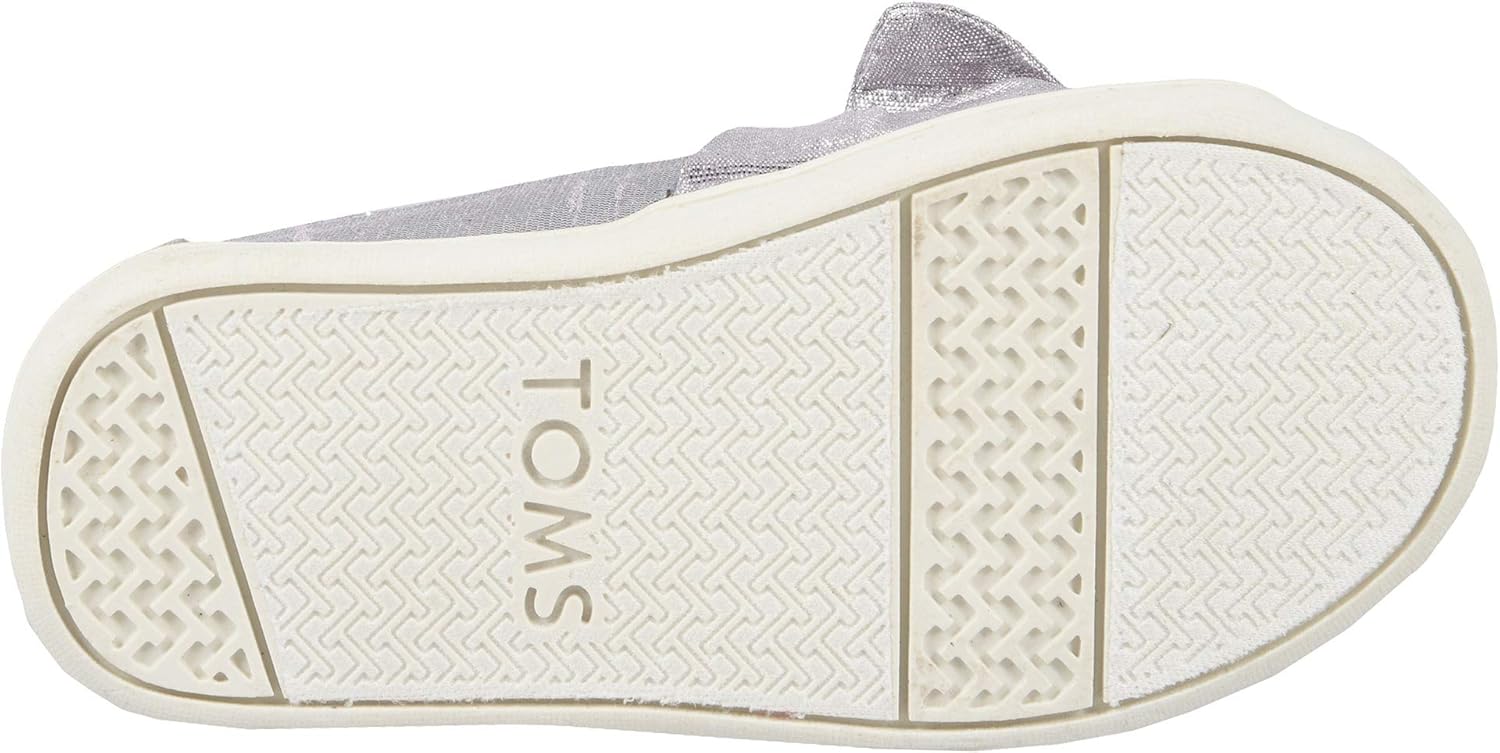 TOMS Kids Girl's Alpargata (Toddler/Little Kid) Burnished Lilac Metallic Shantung/Bow 5 Toddler