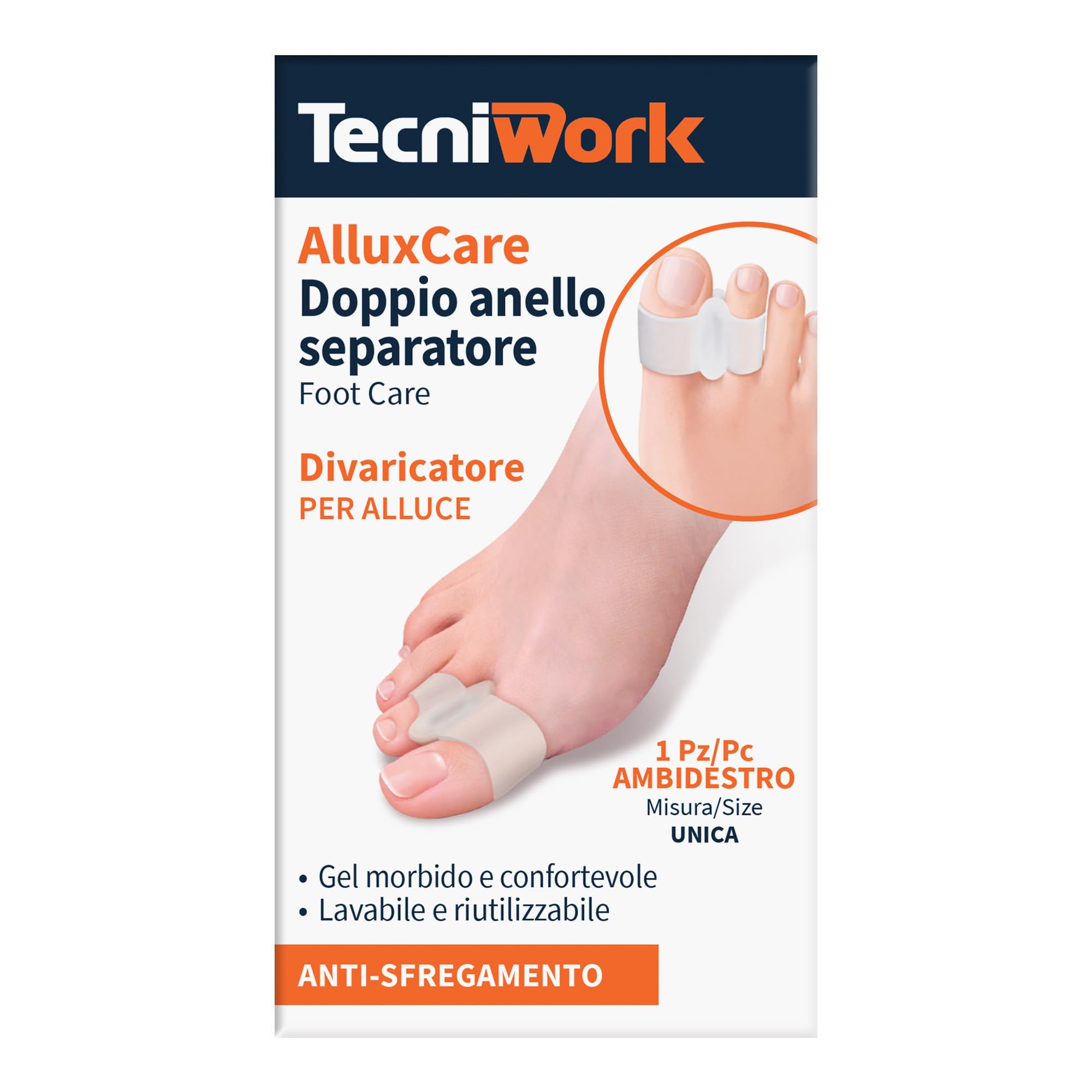 Tecniwork Allux Care Separatore E Divaricatore Per Alluce A Doppio Anello