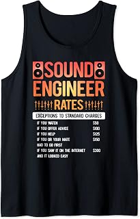 Studio Audio Engineer Rates Sound Guy Tech Tank Top