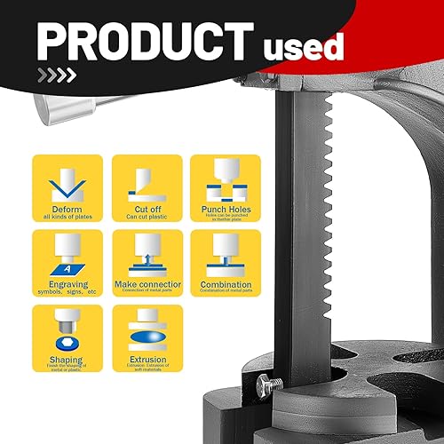 Vista 18 de Prensa manual de eje de 1 tonelada, prensa de eje de altura máxima de 5.5 pulgadas, prensa manual de hierro fundido resistente de metal para mesa