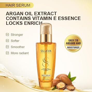 Hair Oil for Dry Frizzy & Damaged Hair,Moroccan Oil Serum,2.4 Fl Oz