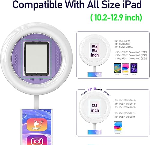 Miniatura 2 de MWE Soporte portátil para máquina de cabina de fotos compatible con cualquier iPad con aplicación de software y control remoto, sincronización de