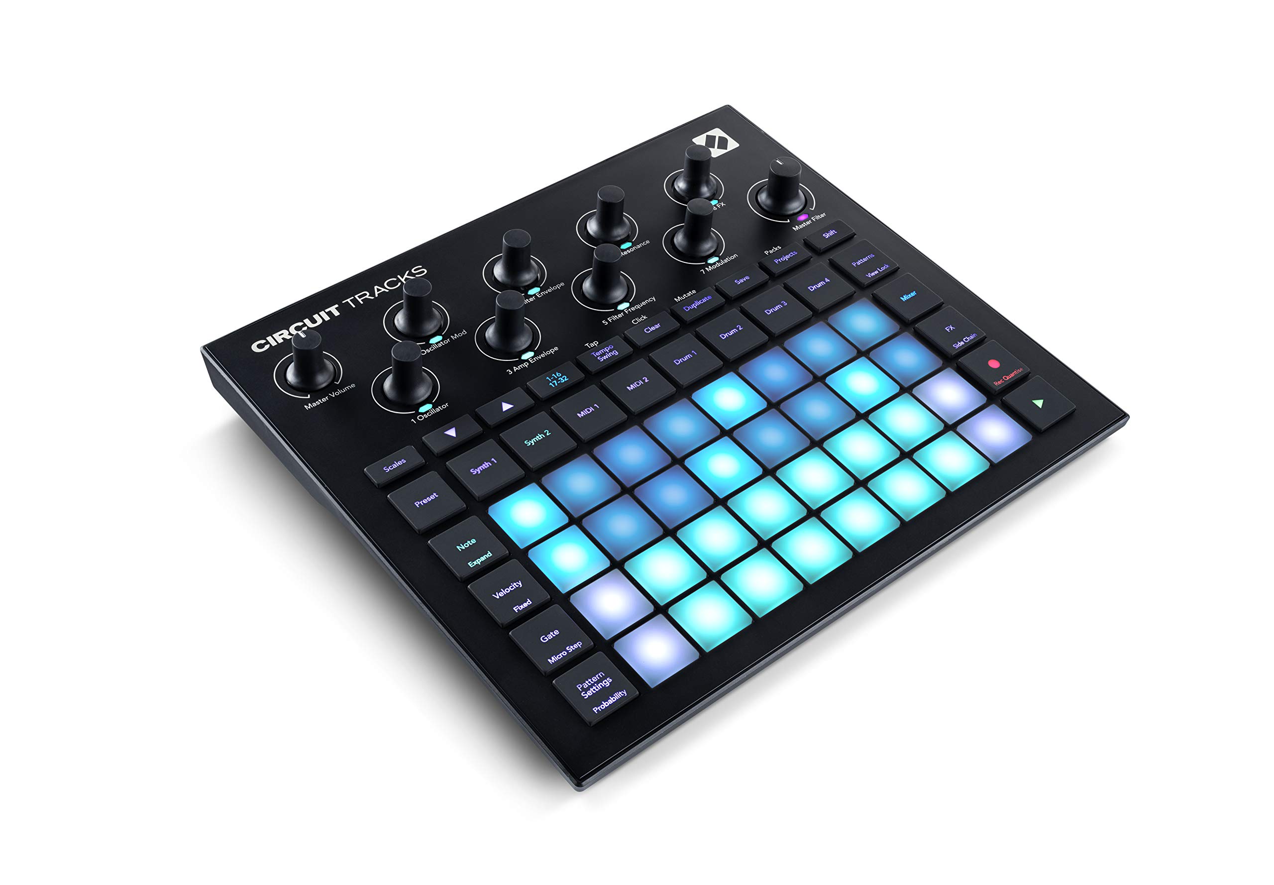 Novation Circuit Tracks: Groovebox-Sequenzer mit Synthesizer-, MIDI- und Drum-Spuren für die elektronische Musikproduktion.