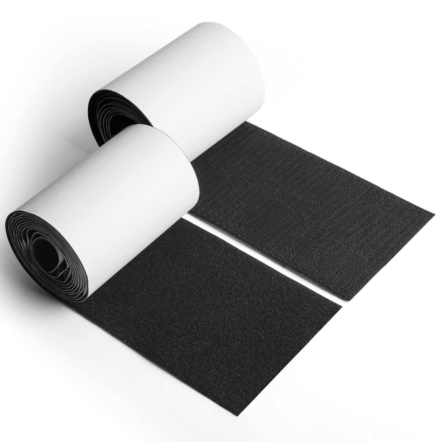 Cinta Gancho Doble Cara Negro Adhesivo Extra Fuerte Ancho 11cm X 2 M Adhesivo Fuerte para Tela Mosquiteras Alfombras Textil Sofa Ropa ✯GARANTÍA DE POR VIDA✯ Cinta Rollo Hook y Loop Tape Gancho y Lazo