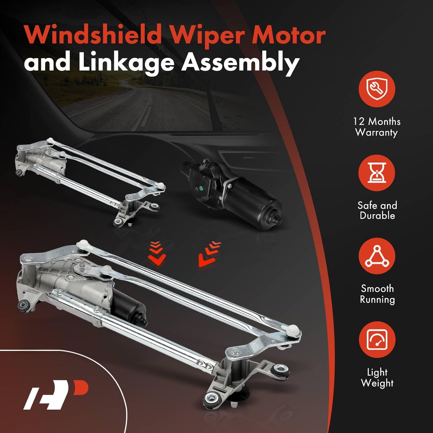 A-Premium Windshield Wiper Motor and Linkage Assembly Compatible with Honda Accord 2003 2004 2005 2006 2007 Coupe
