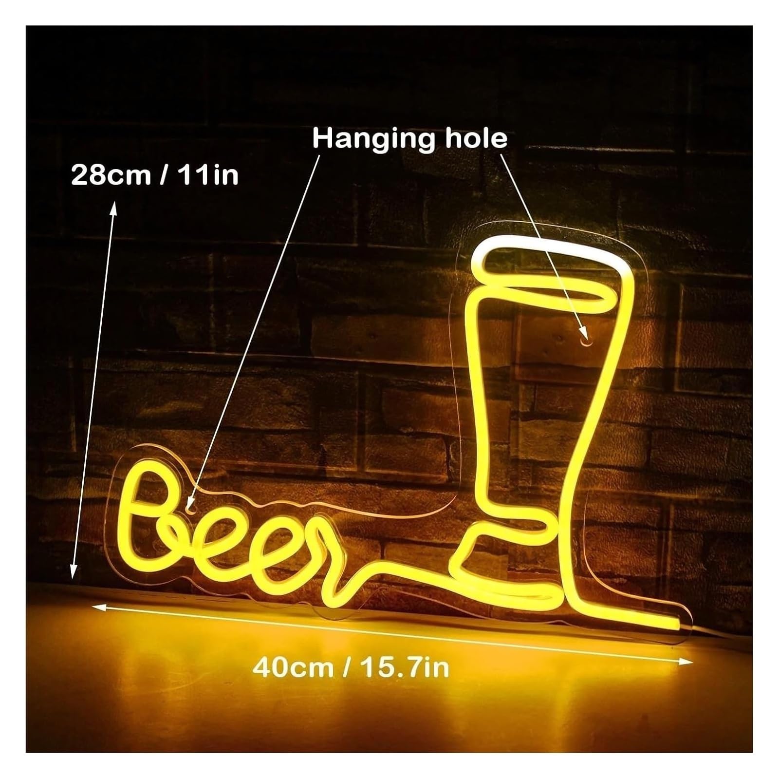 Decorazione luminosa Smetti di pensare, inizia a bere per insegna al per neon Luci a LED personalizzate(B)