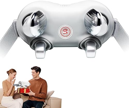 SKG H7 Shiatsu - Masajeador de cuello y hombros, masajeador de cuello con calor para aliviar el dolor de tejido profundo, masajeador eléctrico 4D