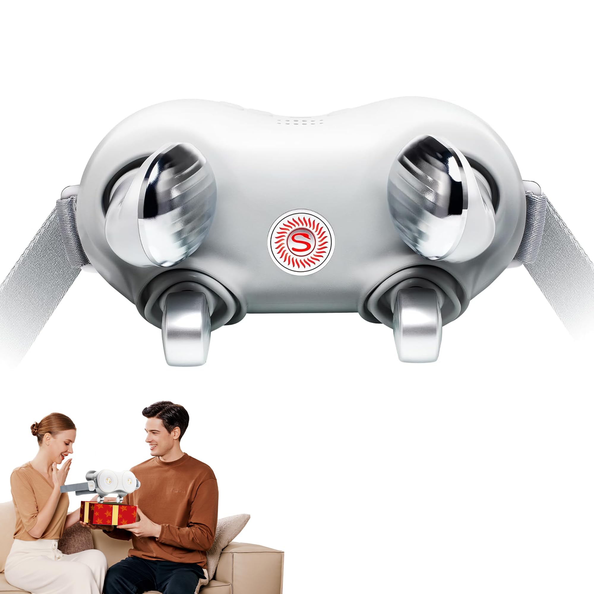 SKG Shiatsu Neck Massager for Pain Relief Deep Tissue,Christmas Gifts for Men Women Dad Mom Neck and Shoulder Massager 4D Electric Kneading Massager with Heating H7