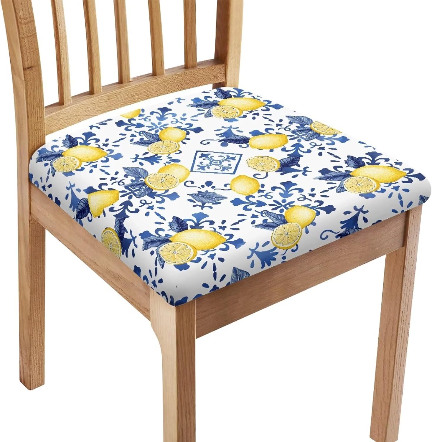 Lemon Aztec Square Chair Cushion Cover for High Chairs Seat Slip Cover Practical Dining Room Chair Accessories Decor, 4 Pack