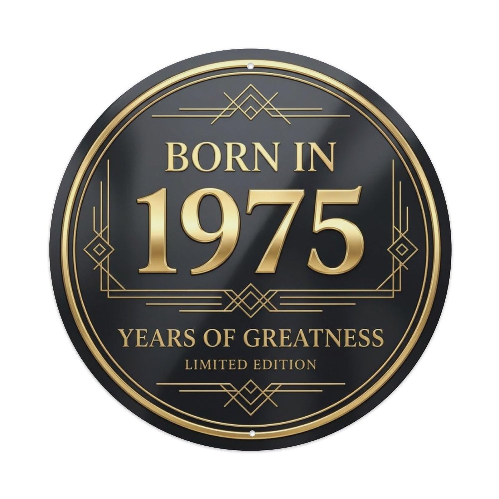 Born In 1975 Years Of Greatness Year-Themed Birthday Gift Vintage Metal Tin Sign