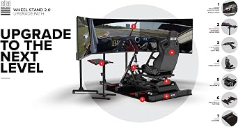 Next Level Racing Wheel Stand 2.0 | Adjustable Foldable Racing Wheel Stand | Compatible with Logitech G29 G923 Thrustmaster Fanatec | Shifter & Handbrake Support