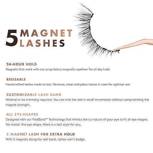 Miniatura 5 de MoxieLash - Pestañas magnéticas de primera calidad - Sin irritación de pegamento - Natural y hermosa