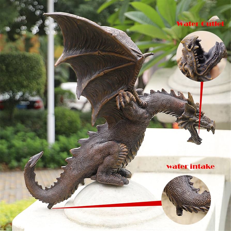 ドラゴン彫刻の金属製パイプ2509 Amazon.co.jp: Luzhoutech ブロンズドラゴンガーデン噴水像