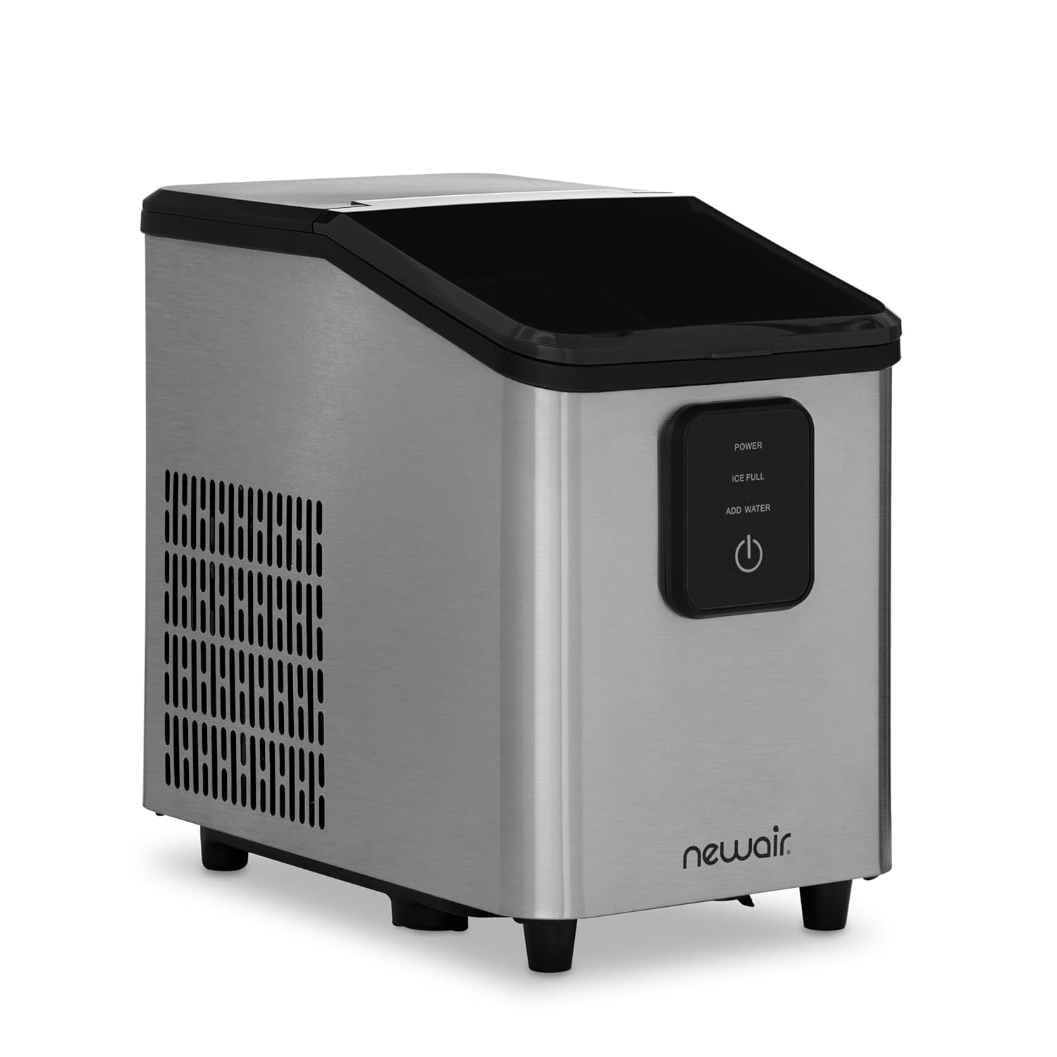 Newair Mini Bullet Ice Maker Countertop | 26 lbs/Day Portable Ice Machine | Space-Saving Ice Maker for Home, Office & RV | Stainless Steel