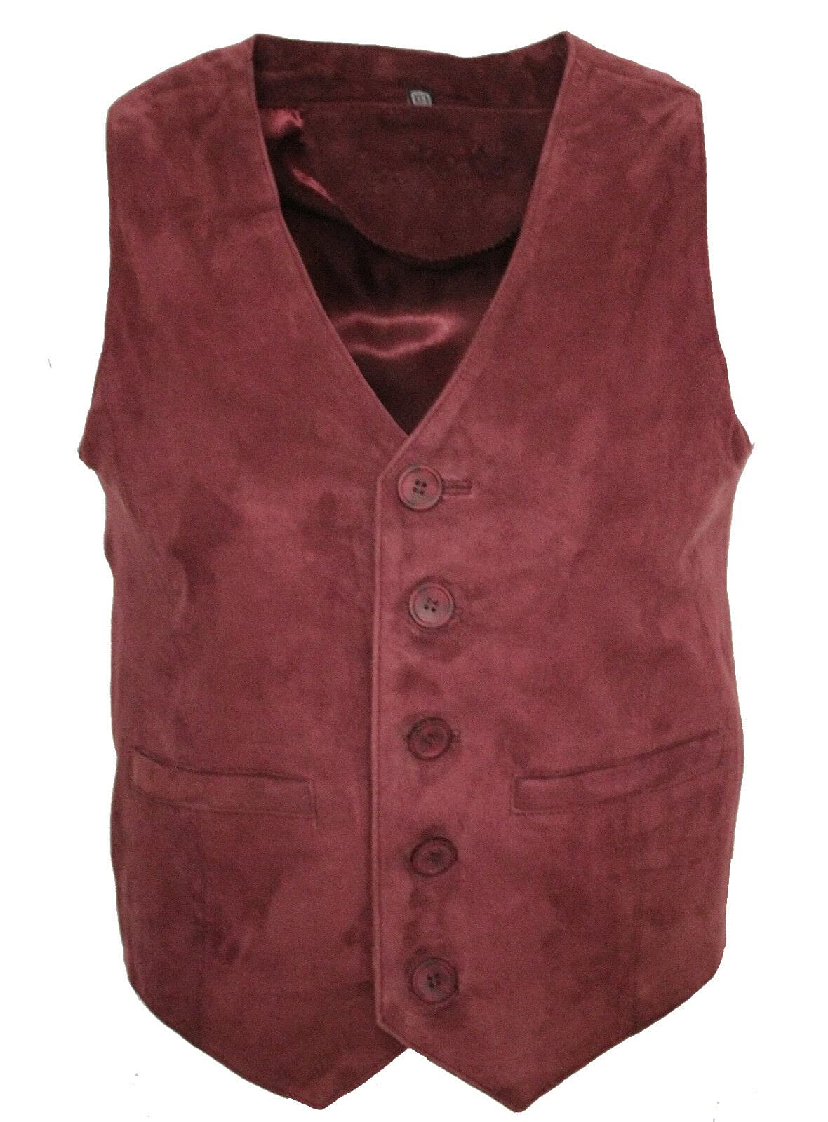 Infinity Leather Men's Burgundy Smart Real Suede Leather Gilet Waistcoat Biker Fashion Vest 2XL