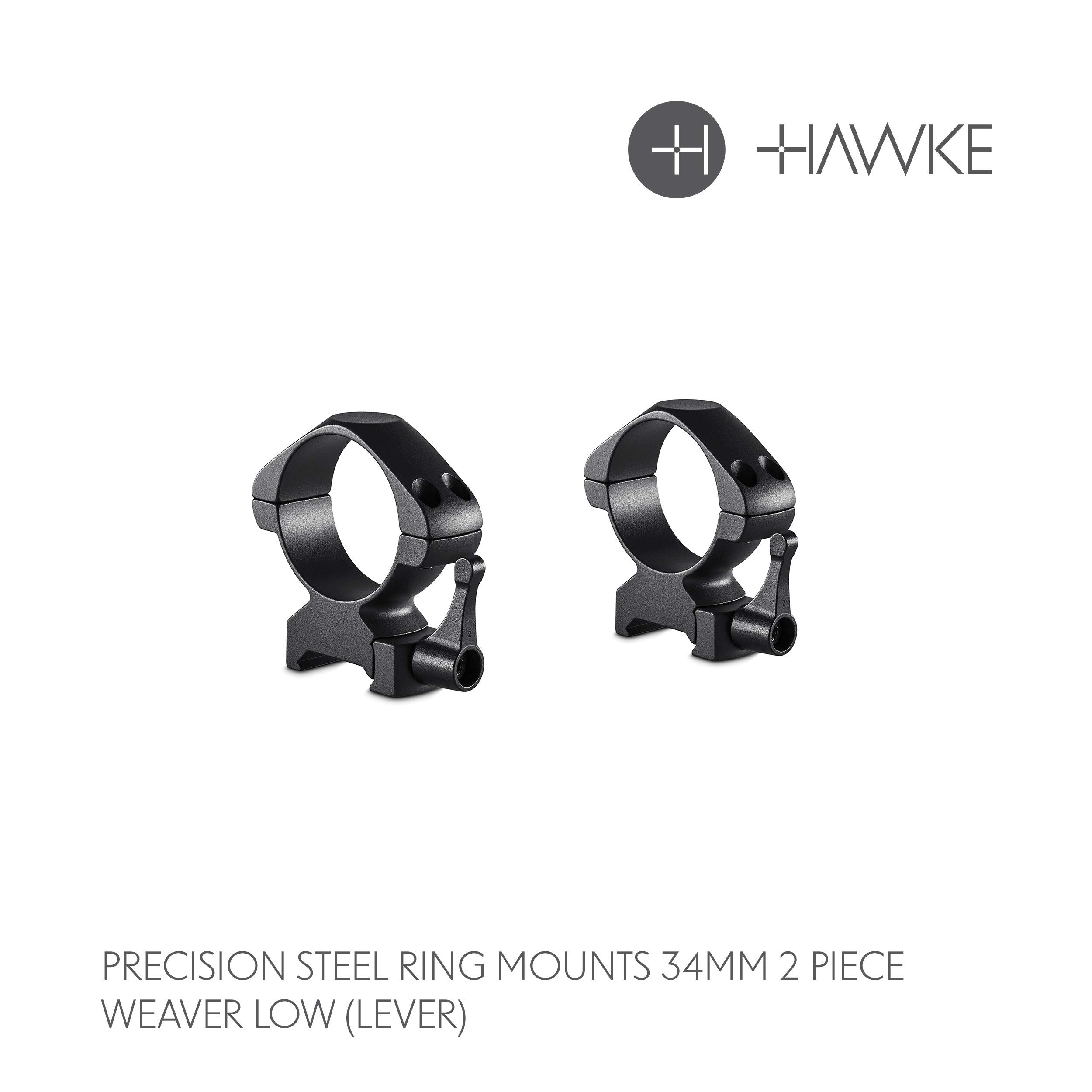 Hawke Precision Steel Quick Release Weaver Low Riflescope Ring Mounts 34Mm