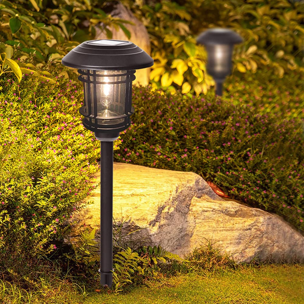 Solar Post Lights Oświetlenie ogrodowe, Solarna lampa trawnikowa, Wodoodporne oświetlenie krajobrazu, Dekoracyjne oświetlenie w stylu ścieżki, Bez rachunków za prąd, bez okablowania Oświetle