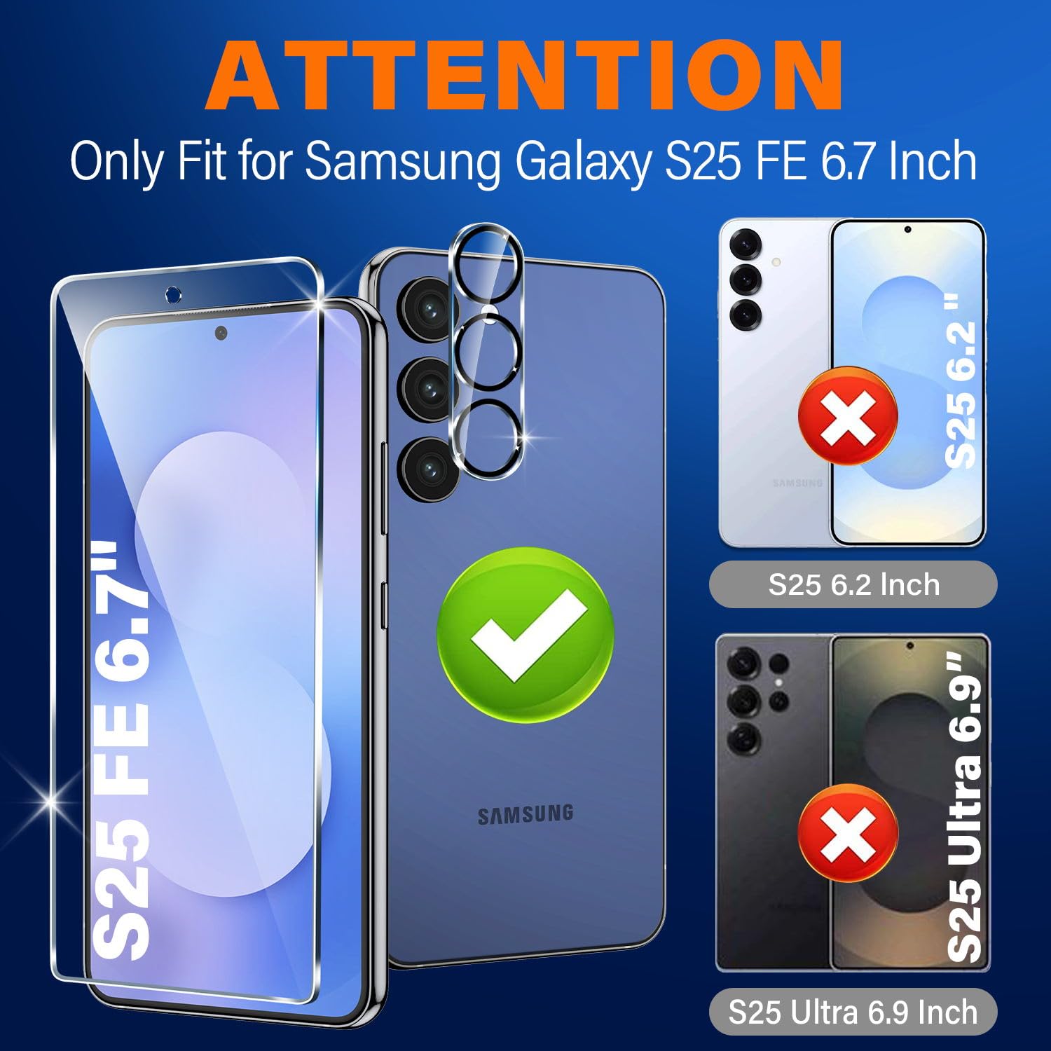 Close-up view of the firtstnow screen protector applied to a Samsung Galaxy S25 FE, showing edge coverage.