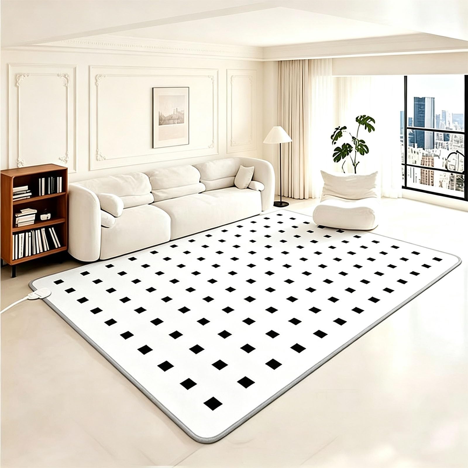 Tappetino riscaldante elettrico con funzione timer | Con Termostato E Timer, riscaldamento rapido in 10 secondi, per soggiorno(B,50x60cm)