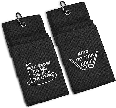 Review Golf Towel, 2 Pack Soft Embroidered Golf Towels for Golf Bags, Golf Accessories for Men, Golf Gifts for Dad and Grandpa、Boyfriend (Black) Review Golf Towel, 2 Pack Soft Embroidered Golf Towels for Golf Bags, Golf Accessories for Men, Golf Gifts for Dad and Grandpa、Boyfriend (Black)