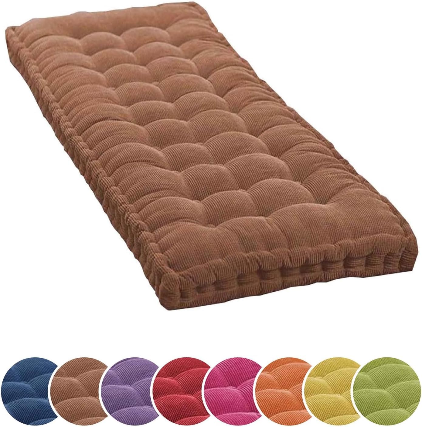 HKJGNH Thick Bench Cushion Pad 2/3 Seater,Bench Cushion Indoor/Outdoor,Garden Bench Pad Cushions 100cm/110cm/120cm,Porch Swing Cushion(Color 1,120x50cm(47.2x19.6in))