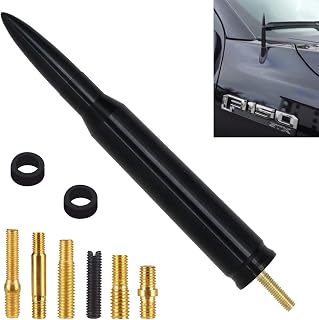 50 Caliber Bullet Style Aluminum-Copper Antenna for Dodge RAM (RAM 1500, RAM 2500 or RAM 3500 1994-2019) & Fords F-Series (F-150 F-250 F-350 Super Duty Fords Raptor Trucks 1997-2020)