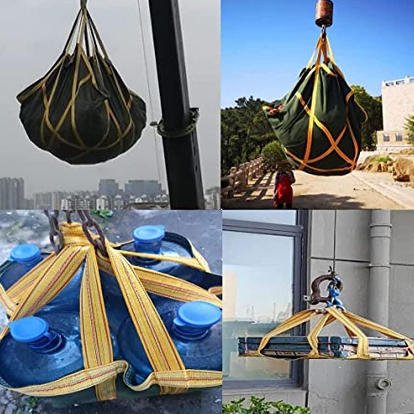 Lifting Net Load Bags for Crane & Pallet Ramps, Tear-Resistant Heavy Duty, Load Capacity 1.5-2 Tonnes, 150 x 150 cm for Safe Loading & Unloading