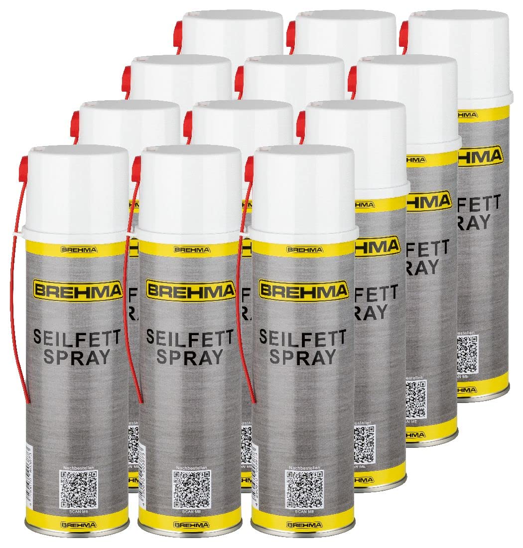 12x BREHMA Seilfett Spray 500ml Fettspray Sprühfett Kettenspray