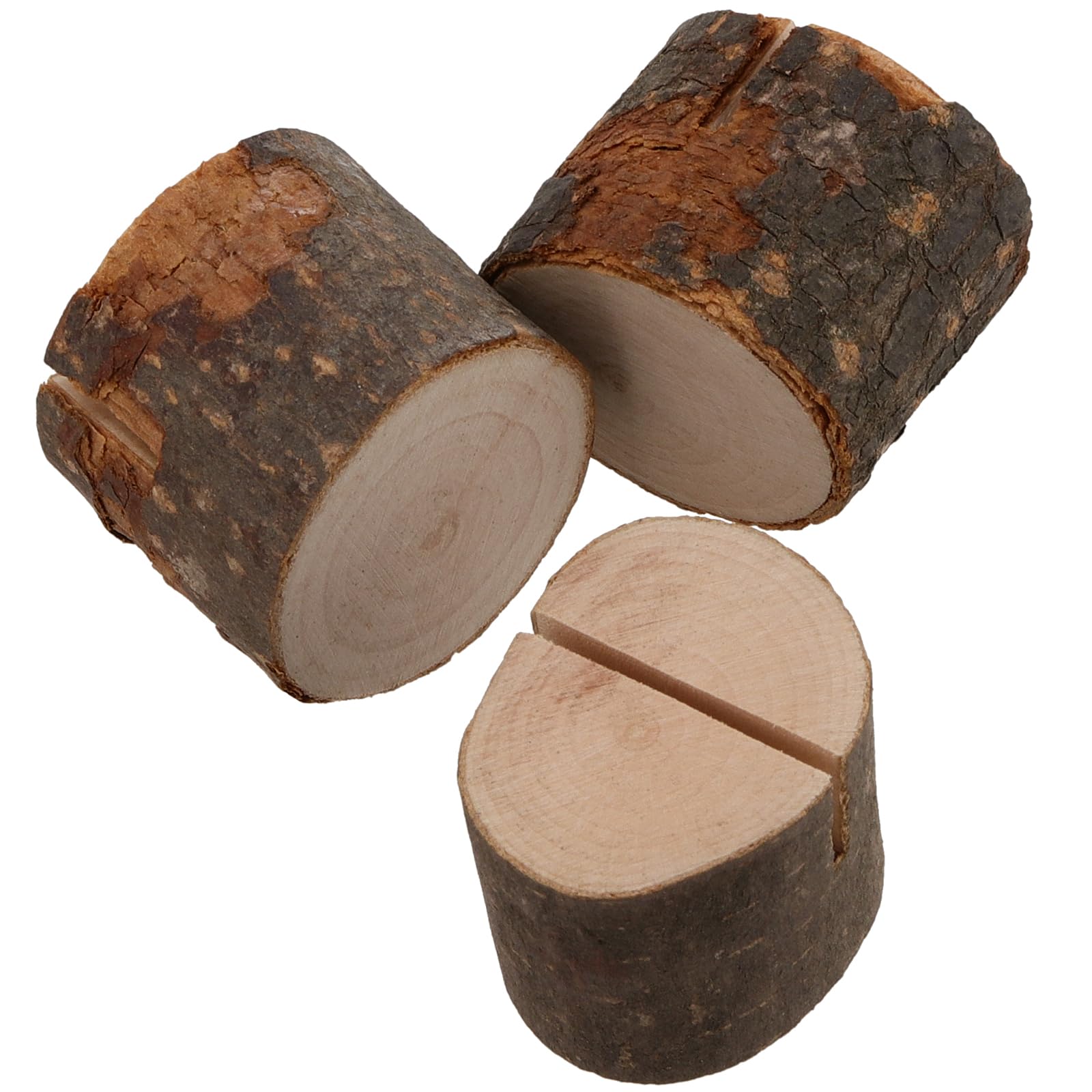 KEILEOHO 30 Stück Holz-Tischkartenhalter, Holz-Tischnummernhalter mit Kraftpapierkarten, Holz-Fotohalter Tischaufsteller für Tische, Bild-Namenskartenhalter für Hochzeiten, Restaurants, Partys