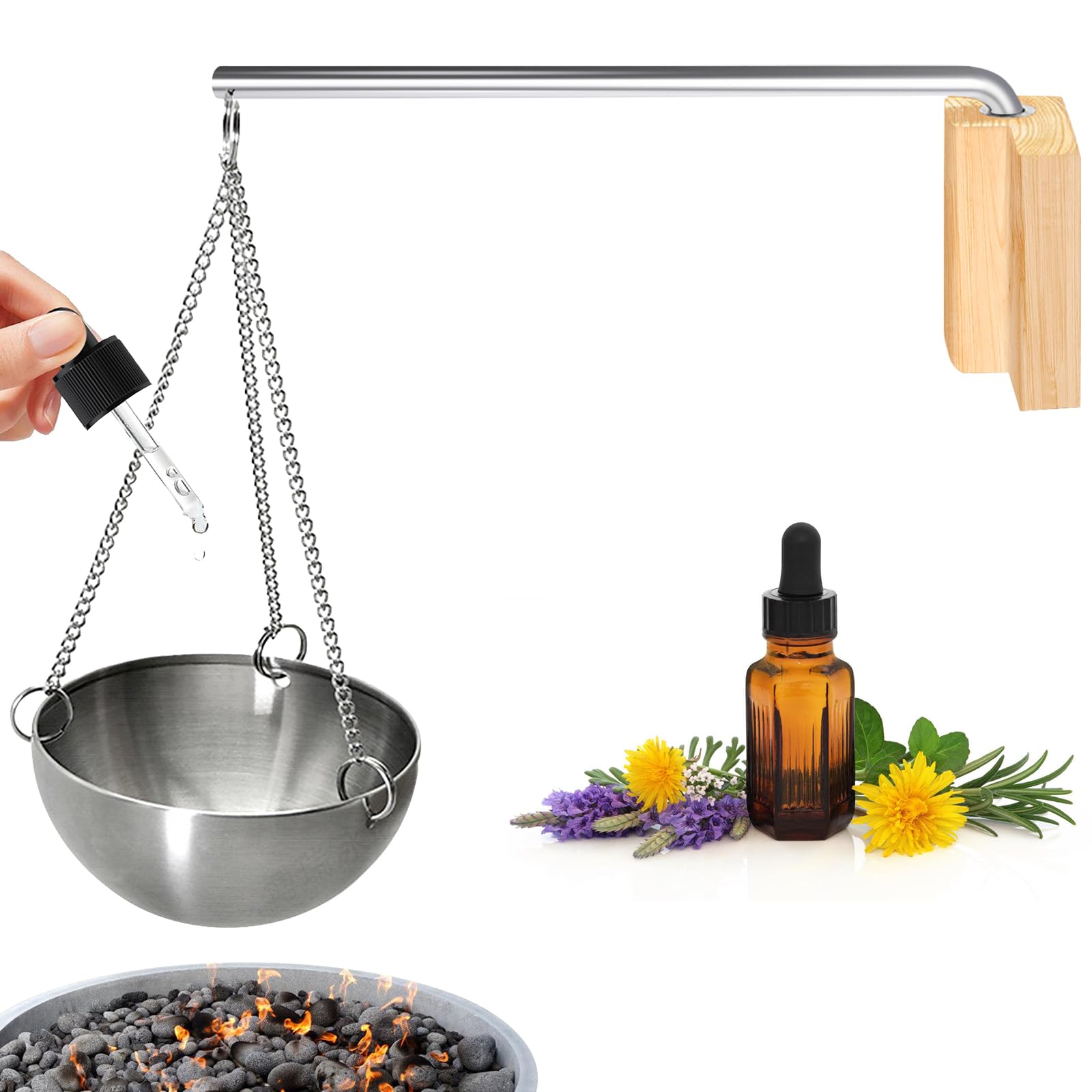 Bol D'arôme Sauna Acier Inoxydable Huile Essentielle Vaporisation Suspendu