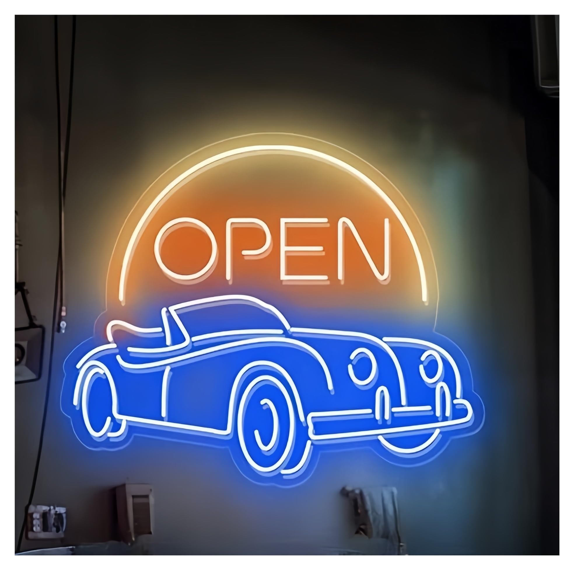 SHOUXI Sign Lamp Car Neon Signs Garage Decoration Garden Wall Light for Home Office Store 60X49cm(E)