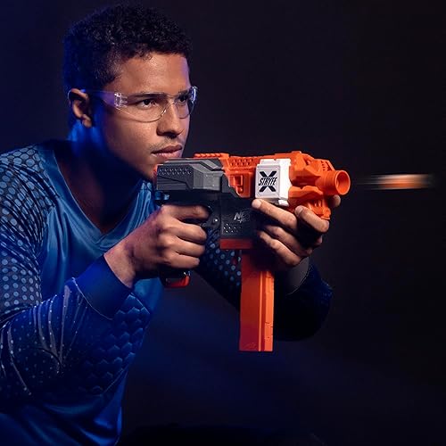Miniatura 10 de NERF Pro Stryfe X Dart - Lanzador semiautomático, batería LiPo recargable, 30 dardos AccuStrike de longitud media, cargador de 15 dardos, 150 FPS,