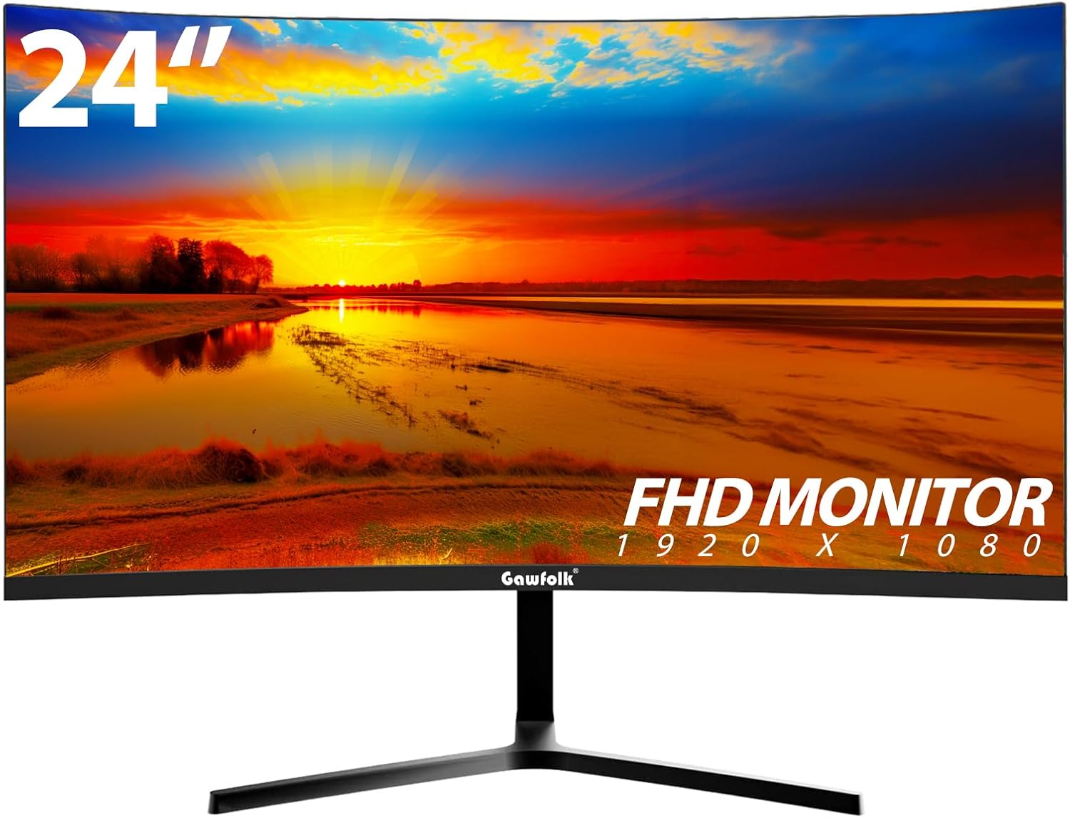 Gawfolk Monitor 24 Pollici Full HD LED, Monitor PC Curvo FHD 1080P 75Hz, Display per Computer Con Amd Freesync HDMI VAG, Regolazione Dellinclinazione, Cornice Ultrasottile Zero Gawfolk Monitor 24 Pollici Full HD LED, Monitor PC Curvo FHD 1080P 75Hz, Display per Computer Con Amd Freesync HDMI VAG, Regolazione Dellinclinazione, Cornice Ultrasottile Zero