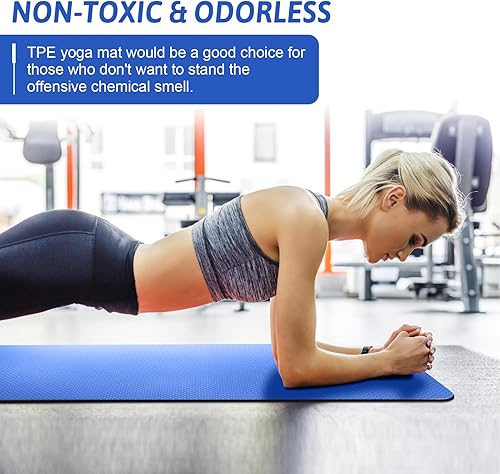 Miniatura 6 de Yoga Mats, 8mm Thick Yoga Mat, 72"x24" Fitness & Exercise Mat with Yoga Mat Carrier Strap, Non Slip Anti-tear Yoga Mats for Yoga, Pilates and Fitness