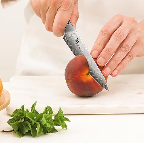 Miniatura 6 de SHAN ZU Cuchillo de chef de Damasco de 6 pulgadas, cuchillo de cocina de acero japonés de 6 pulgadas, cuchillos de cocina profesionales multiusos,