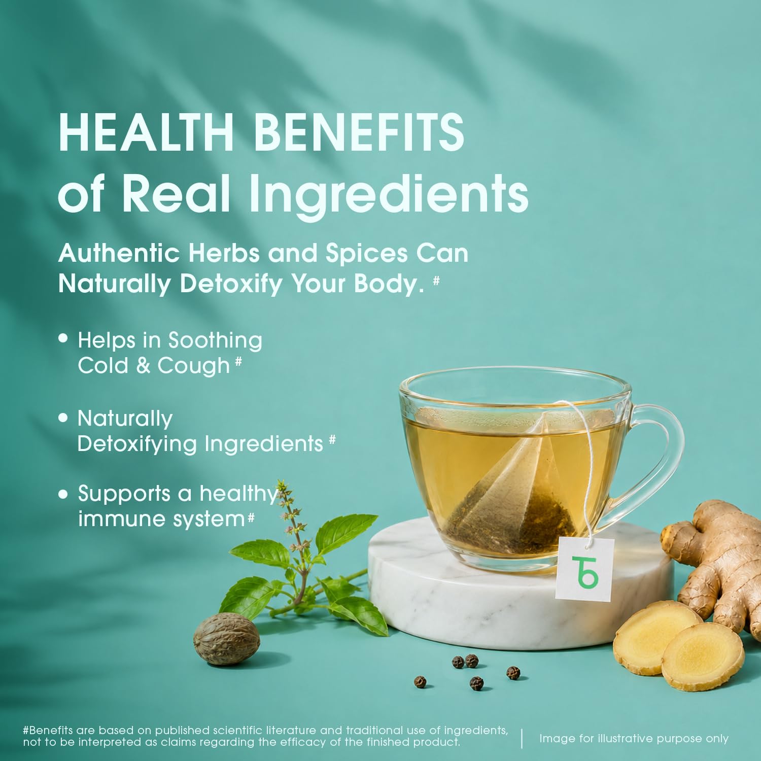 Teabox Detox Kahwa Herbal Tea | 50 Biodegradable Teabags | 8 Natural Ingredients | Supports Body Detox & Healthy Digestion | 0% Bitterness | Caffeine-Free Wellness Brew 1