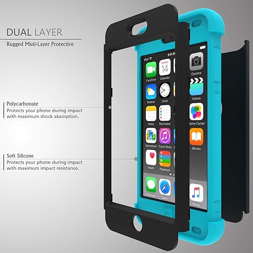 Miniatura 6 de SLMY(TM) - Carcasa para iPod Touch 567 generación, color negro y azul cielo