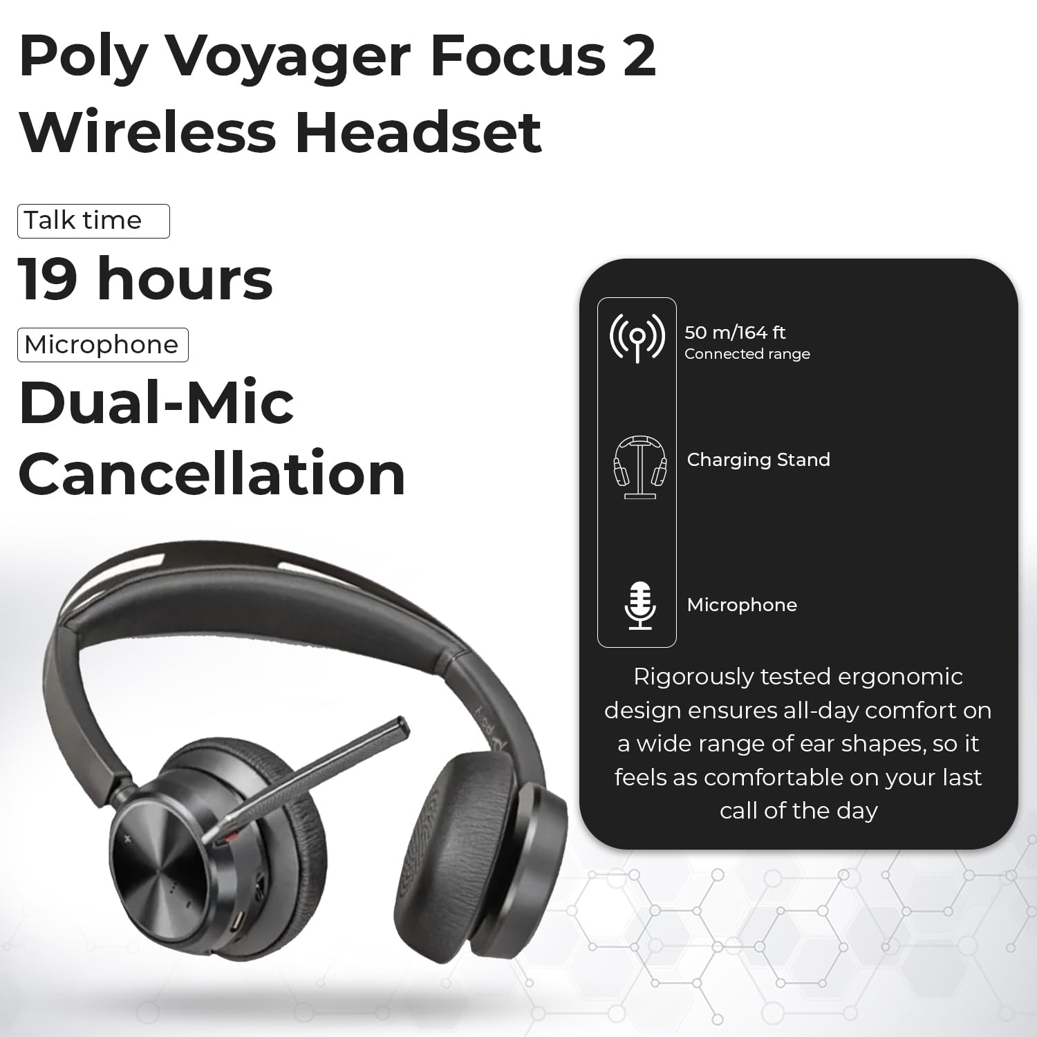 Poly Voyager Focus 2 UC Wireless Headset & Charge Stand