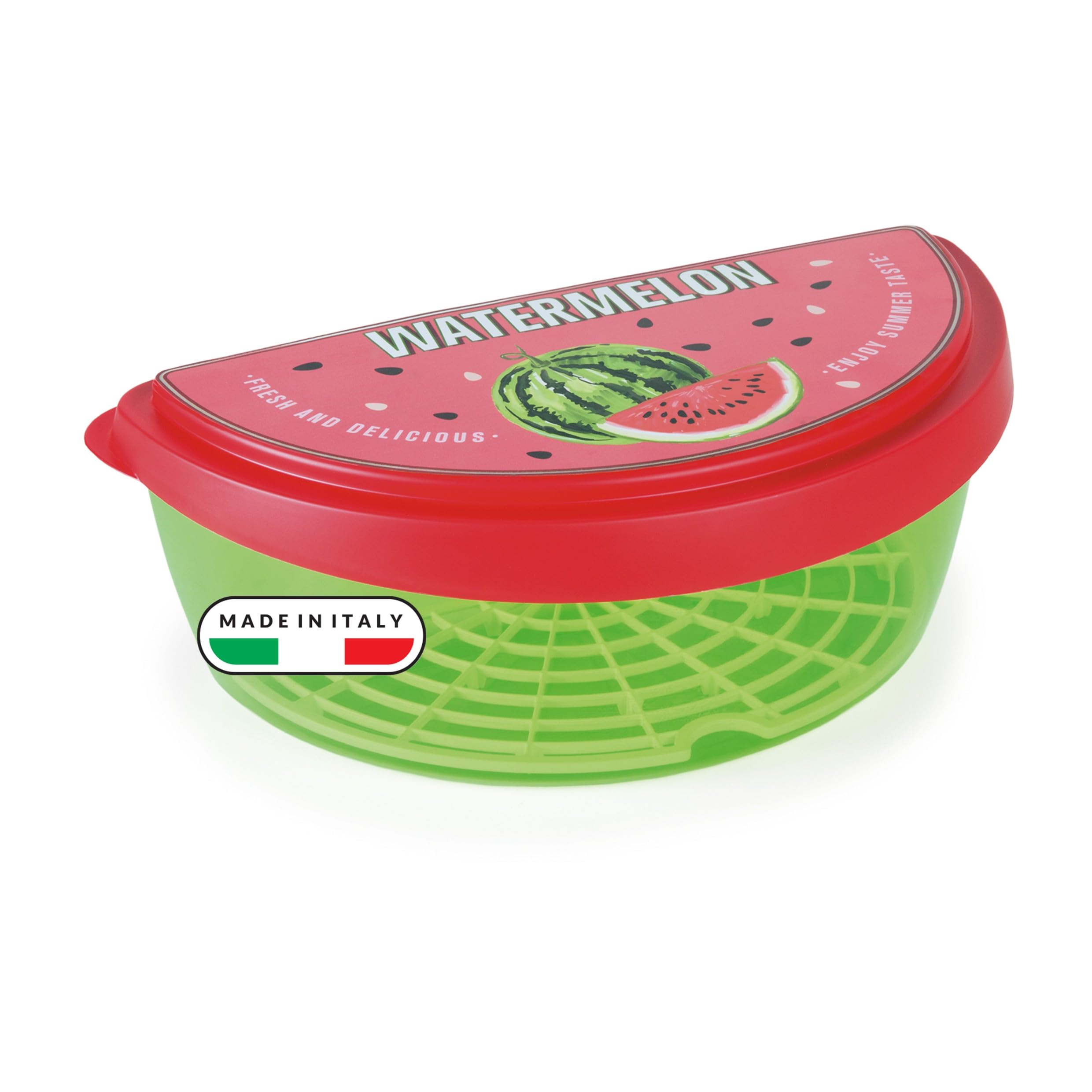 Snips Water Melon Saver, Food Storage Container, 3 LT, Colour Red and Green, 31 x 17 x 12cm, Made in Italy, 0% BPA and phthalate free