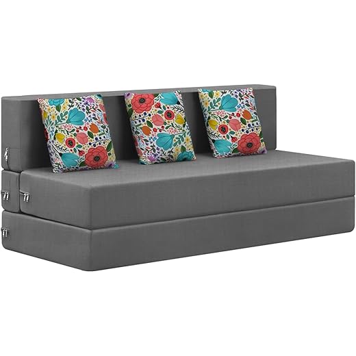Rosebell Foldable Sofa Bed 5x6 Feet Grey