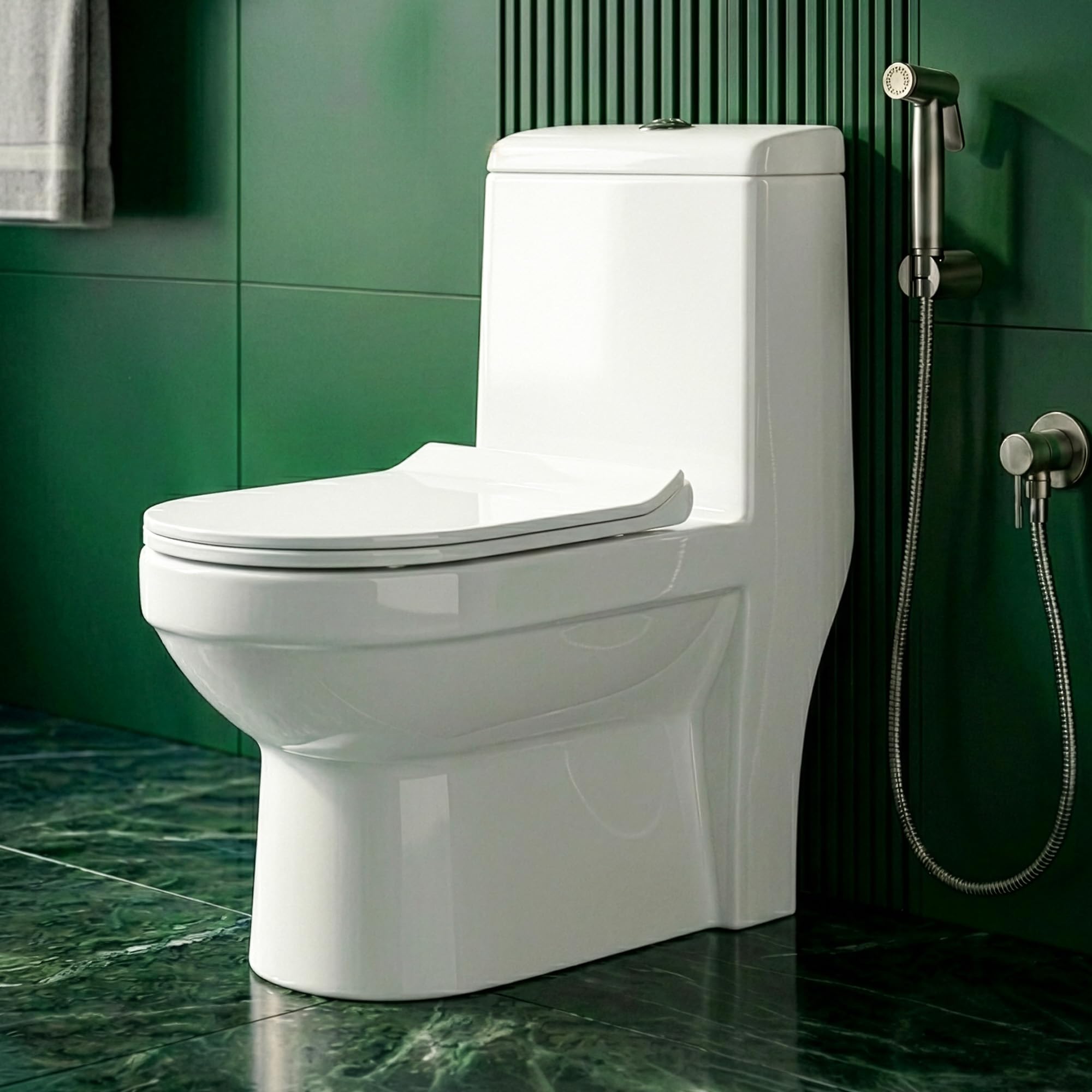 Johnson Delta One Piece Toilet | 300 mm S Trap Floor Mounted Western Commode | Washdown Dual Flush 3/6L Ceramic Toilet | Box Rim Design | PP Slim Soft Close Seat | 10 Year Warranty-image-25